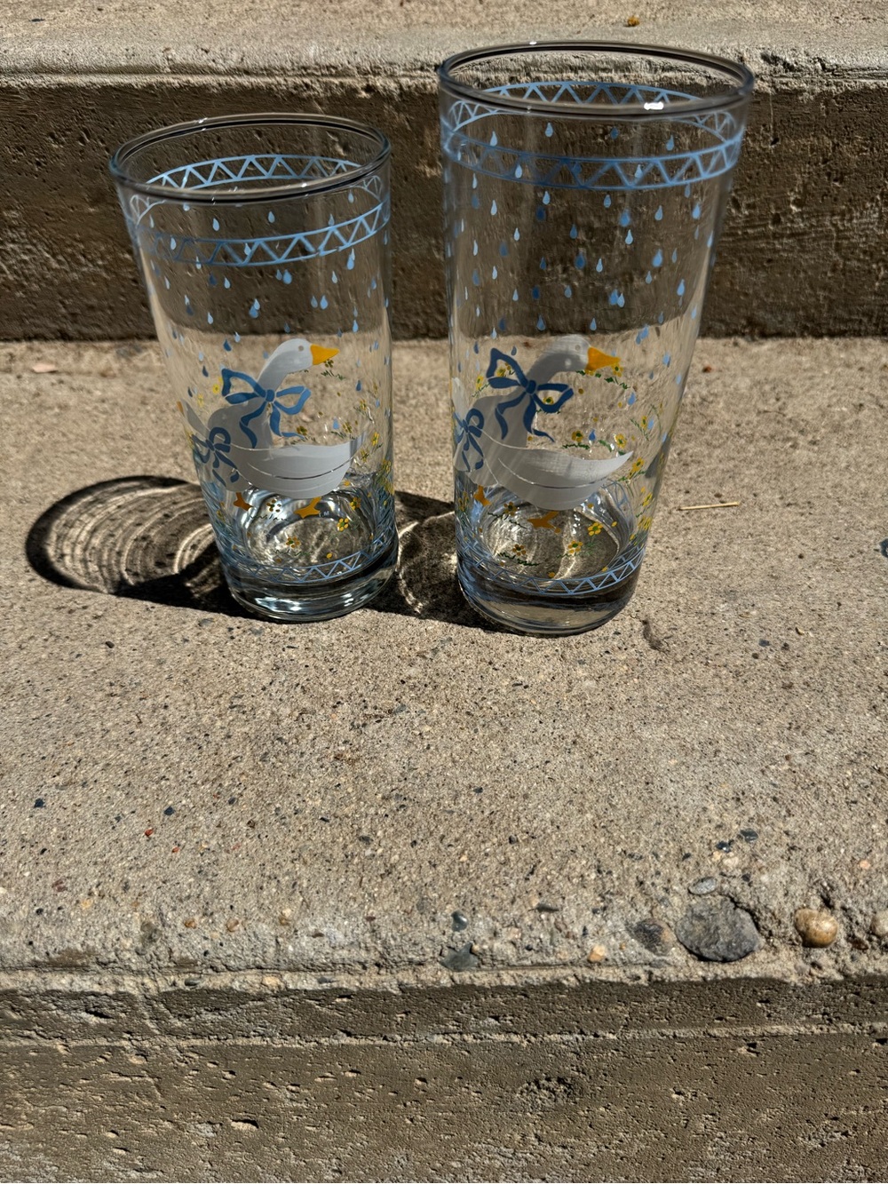 1987 Goose Tumbler Pair 12oz&16oz Vintage Cottagecore Farmhouse Country‎ Kitchen